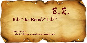 Béda Renátó névjegykártya
